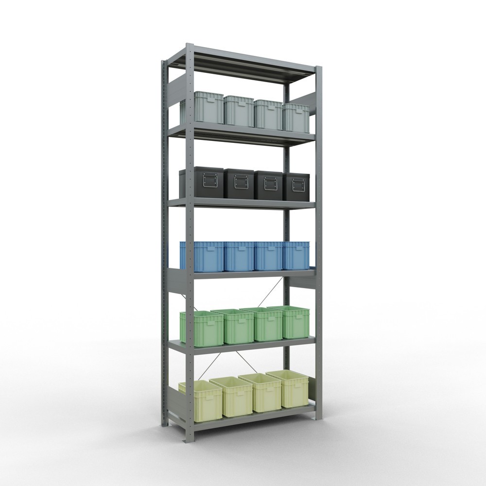 Número de imagen del producto 3: Estantería de cargas pequeñas SCHULTE galvanizada, carga por estante 330 kg, HxAxF 2.500 x 1.060 x 436 mm