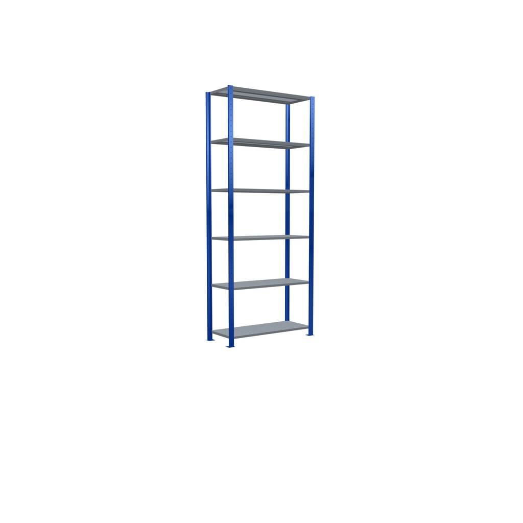 Número de imagen del producto 2: Estantería de cargas pequeñas SCHULTE azul genciana/galvanizada, carga por estante 330 kg, HxAxF 2.500 x 1.060 x 436 mm