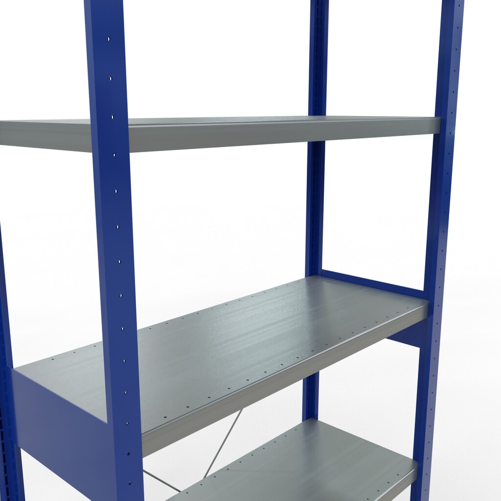 Estantería de cargas pequeñas SCHULTE azul genciana/galvanizada, carga por estante 330 kg, HxAxF 2.500 x 1.060 x 436 mm Número de imagen del producto 5: Estantería de cargas pequeñas SCHULTE azul genciana/galvanizada, carga por estante 330 kg, HxAxF 2.500 x 1.060 x 436 mm