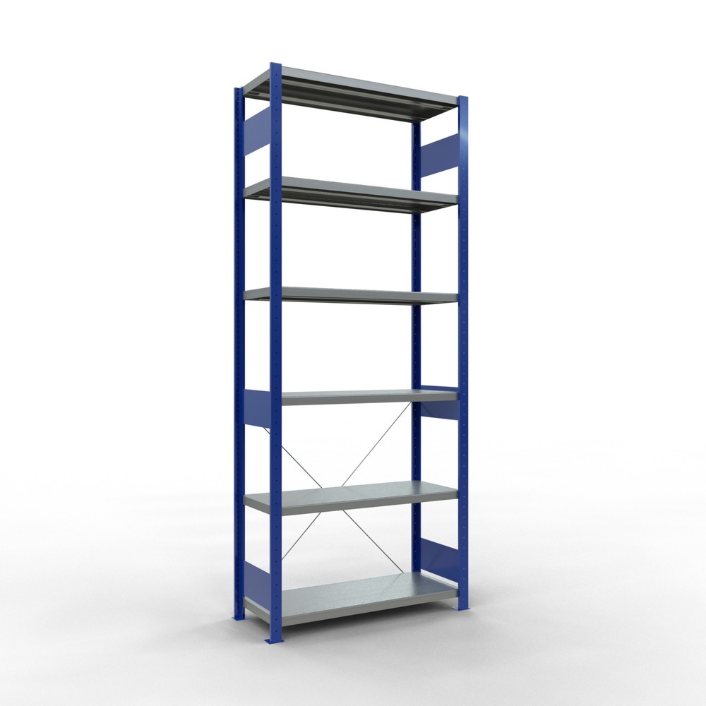 Imagen del producto: Estantería de cargas pequeñas SCHULTE azul genciana/galvanizada, carga por estante 330 kg, HxAxF 2.500 x 1.060 x 436 mm