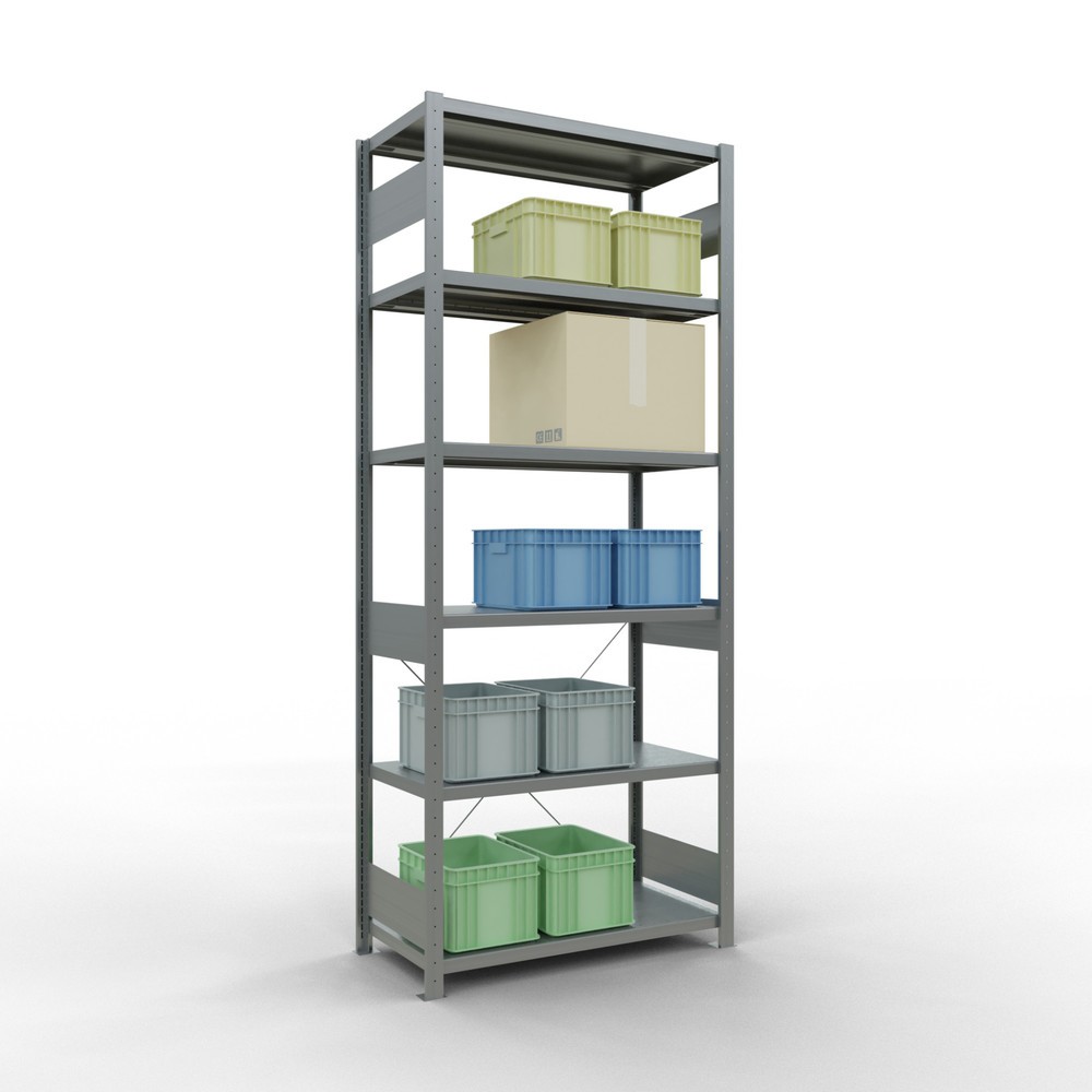 Número de imagen del producto 3: Estantería de cargas pequeñas SCHULTE galvanizada, carga por estante 330 kg, HxAxF 2.500 x 1.060 x 536 mm