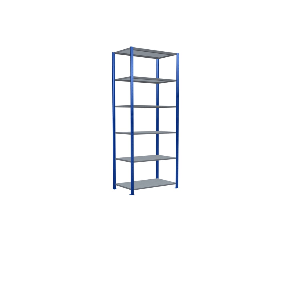 Número de imagen del producto 2: Estantería de cargas pequeñas SCHULTE azul genciana/galvanizada, carga por estante 330 kg, HxAxF 2.500 x 1.060 x 636 mm