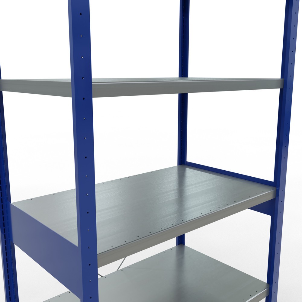 Número de imagen del producto 5: Estantería de cargas pequeñas SCHULTE azul genciana/galvanizada, carga por estante 330 kg, HxAxF 2.500 x 1.060 x 636 mm