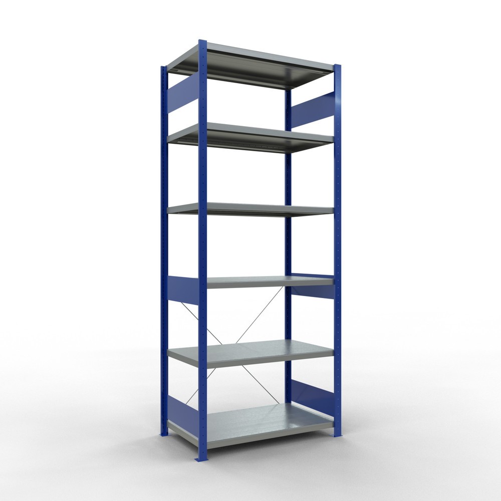 Imagen del producto: Estantería de cargas pequeñas SCHULTE azul genciana/galvanizada, carga por estante 330 kg, HxAxF 2.500 x 1.060 x 636 mm