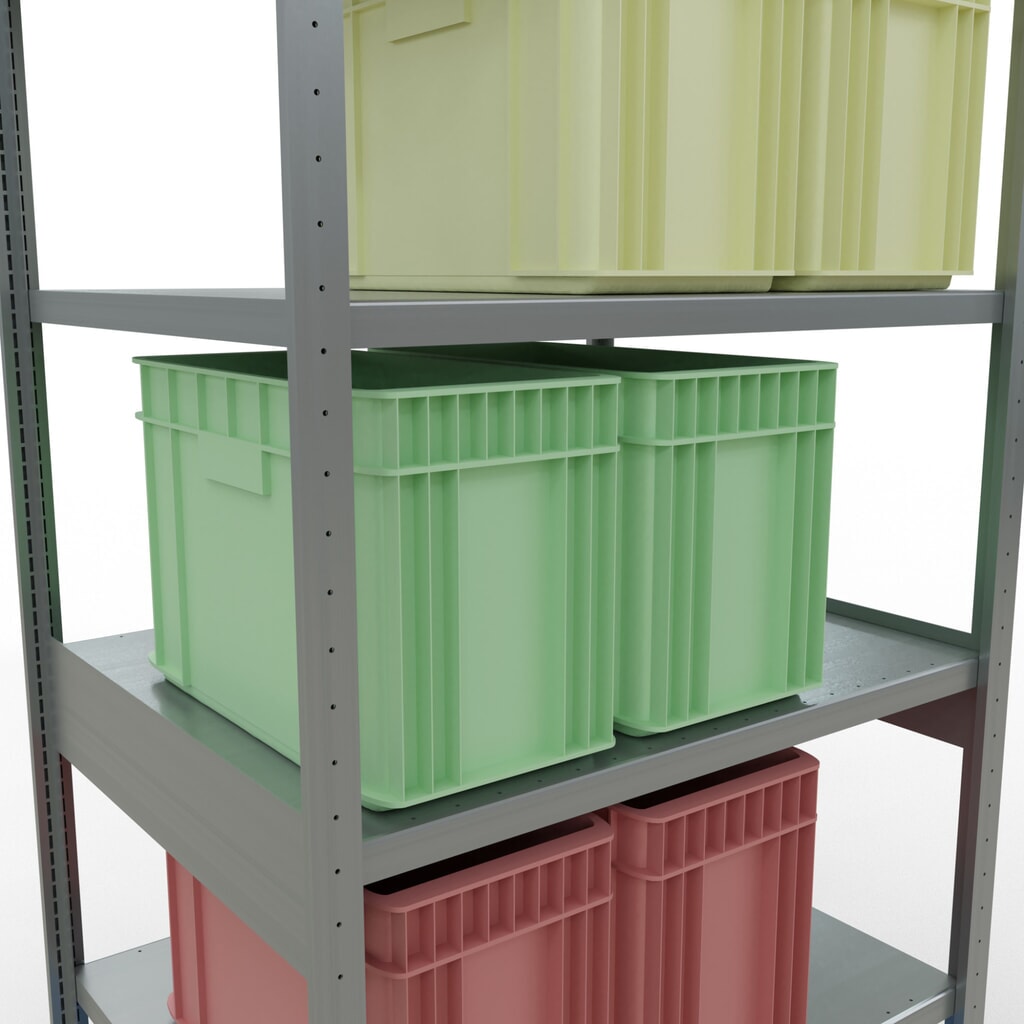 Estantería de cargas pequeñas SCHULTE galvanizada, carga por estante 330 kg, HxAxF 2.500 x 1.060 x 836 mm Número de imagen del producto 4: Estantería de cargas pequeñas SCHULTE galvanizada, carga por estante 330 kg, HxAxF 2.500 x 1.060 x 836 mm