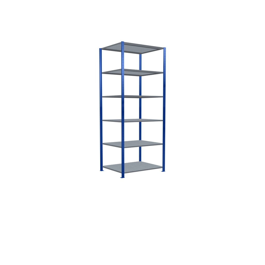 Número de imagen del producto 2: Estantería de cargas pequeñas SCHULTE azul genciana/galvanizada, carga por estante 330 kg, HxAxF 2.500 x 1.060 x 836 mm