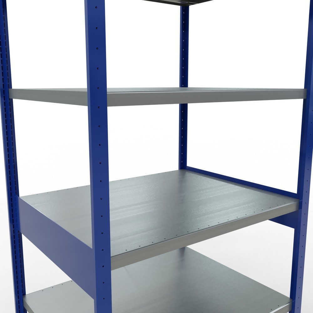 Número de imagen del producto 5: Estantería de cargas pequeñas SCHULTE azul genciana/galvanizada, carga por estante 330 kg, HxAxF 2.500 x 1.060 x 836 mm