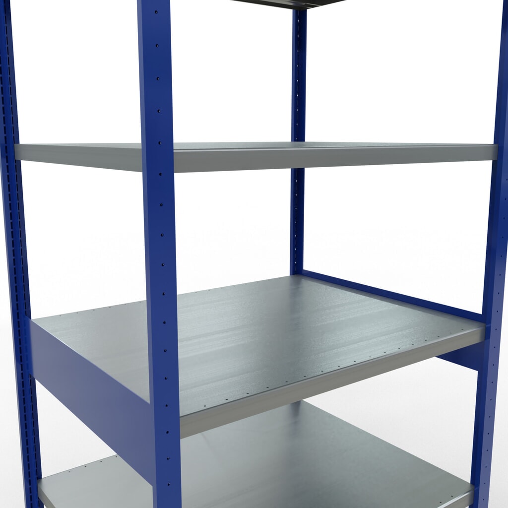 Estantería de cargas pequeñas SCHULTE azul genciana/galvanizada, carga por estante 330 kg, HxAxF 2.500 x 1.060 x 836 mm Número de imagen del producto 5: Estantería de cargas pequeñas SCHULTE azul genciana/galvanizada, carga por estante 330 kg, HxAxF 2.500 x 1.060 x 836 mm