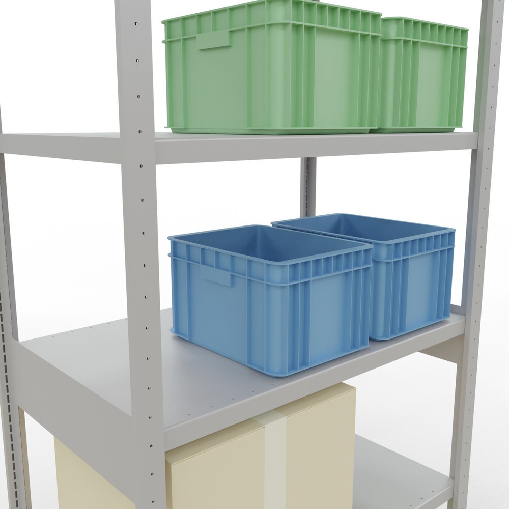Número de imagen del producto 4: Estantería de cargas pequeñas SCHULTE gris claro, carga por estante 330 kg, HxAxF 2.500 x 1.060 x 636 mm