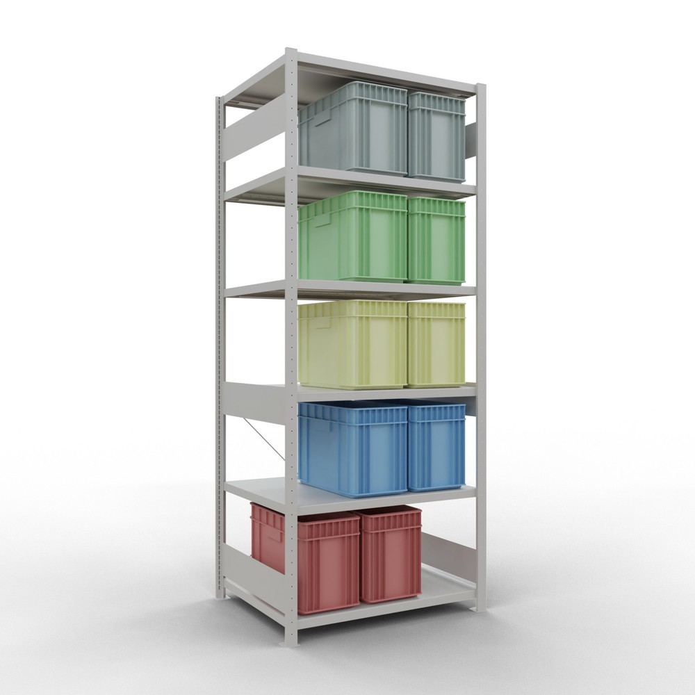 Número de imagen del producto 3: Estantería de cargas pequeñas SCHULTE gris claro, carga por estante 330 kg, HxAxF 2.500 x 1.060 x 836 mm