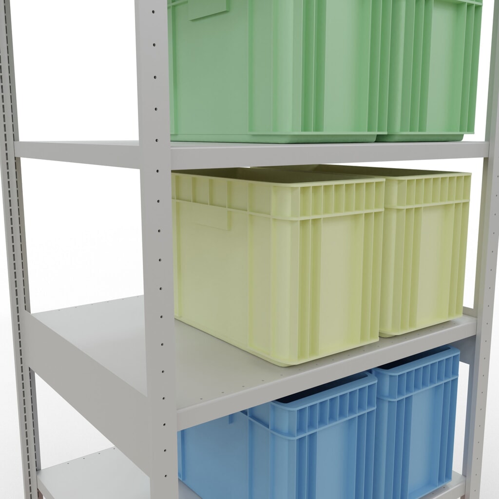Estantería de cargas pequeñas SCHULTE gris claro, carga por estante 330 kg, HxAxF 2.500 x 1.060 x 836 mm Número de imagen del producto 4: Estantería de cargas pequeñas SCHULTE gris claro, carga por estante 330 kg, HxAxF 2.500 x 1.060 x 836 mm