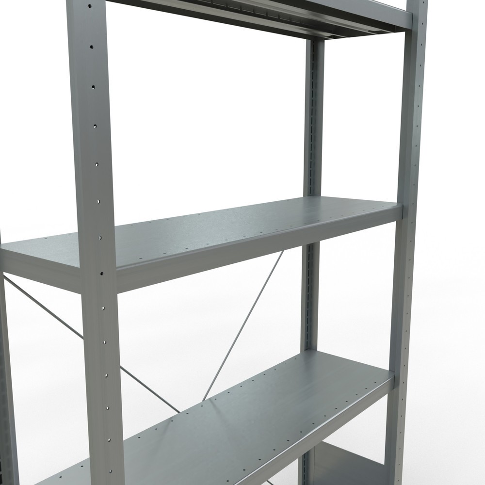 Número de imagen del producto 5: Estantería de cargas pequeñas SCHULTE galvanizada con 5 estantes de chapa de acero, carga por estante 330 kg, HxAxF 2.000 x 1.060 x 336 mm