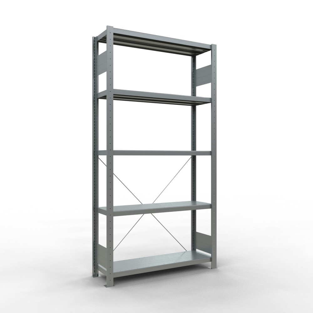 Imagen del producto: Estantería de cargas pequeñas SCHULTE galvanizada con 5 estantes de chapa de acero, carga por estante 330 kg, HxAxF 2.000 x 1.060 x 336 mm