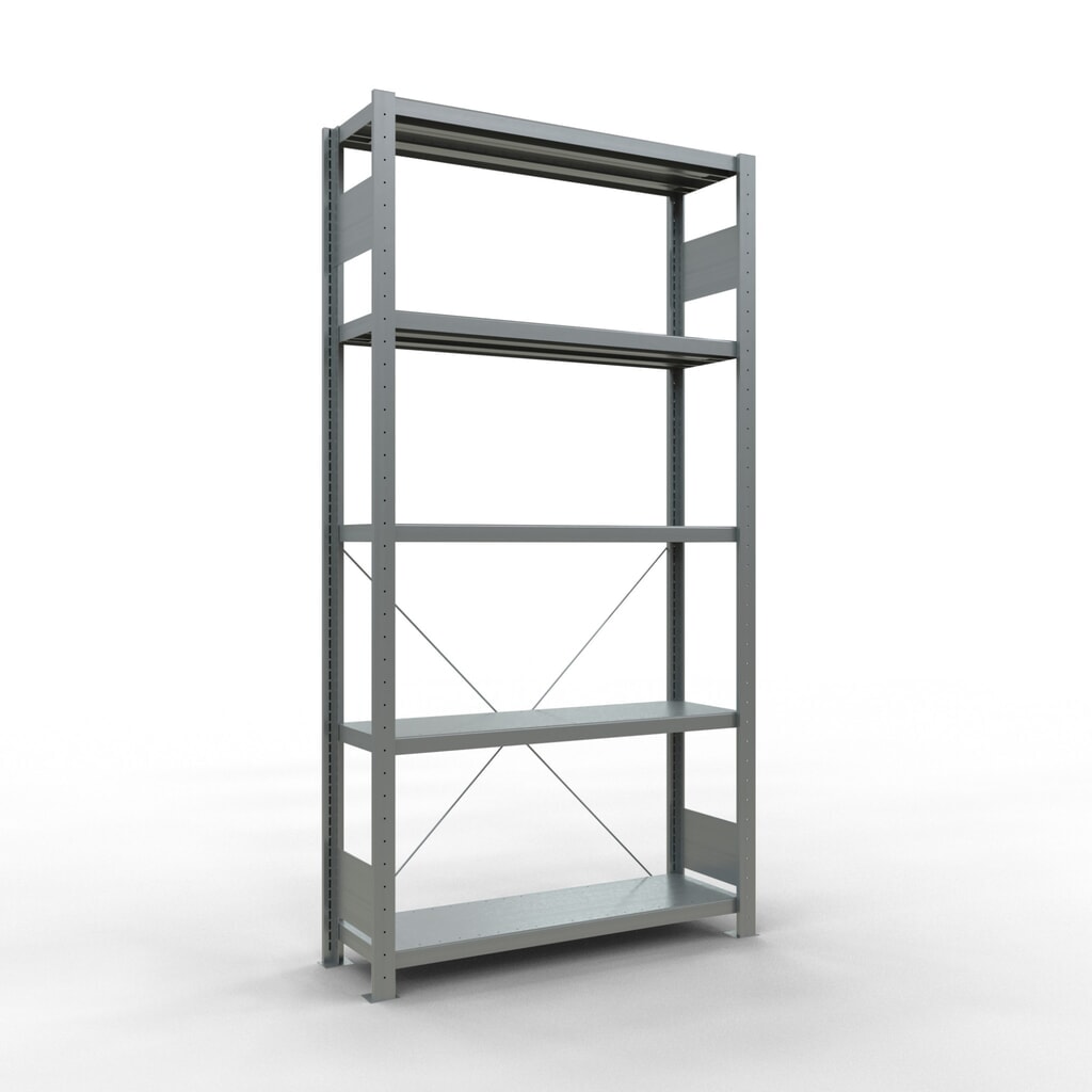 Estantería de cargas pequeñas SCHULTE galvanizada con 5 estantes de chapa de acero, carga por estante 330 kg, HxAxF 2.000 x 1.060 x 336 mm Imagen del producto: Estantería de cargas pequeñas SCHULTE galvanizada con 5 estantes de chapa de acero, carga por estante 330 kg, HxAxF 2.000 x 1.060 x 336 mm