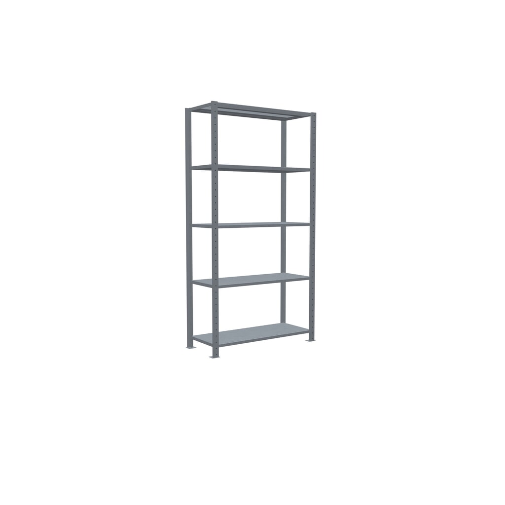 Estantería de cargas pequeñas SCHULTE galvanizada con 5 estantes de chapa de acero, carga por estante 330 kg, HxAxF 2.000 x 1.060 x 436 mm Número de imagen del producto 2: Estantería de cargas pequeñas SCHULTE galvanizada con 5 estantes de chapa de acero, carga por estante 330 kg, HxAxF 2.000 x 1.060 x 436 mm