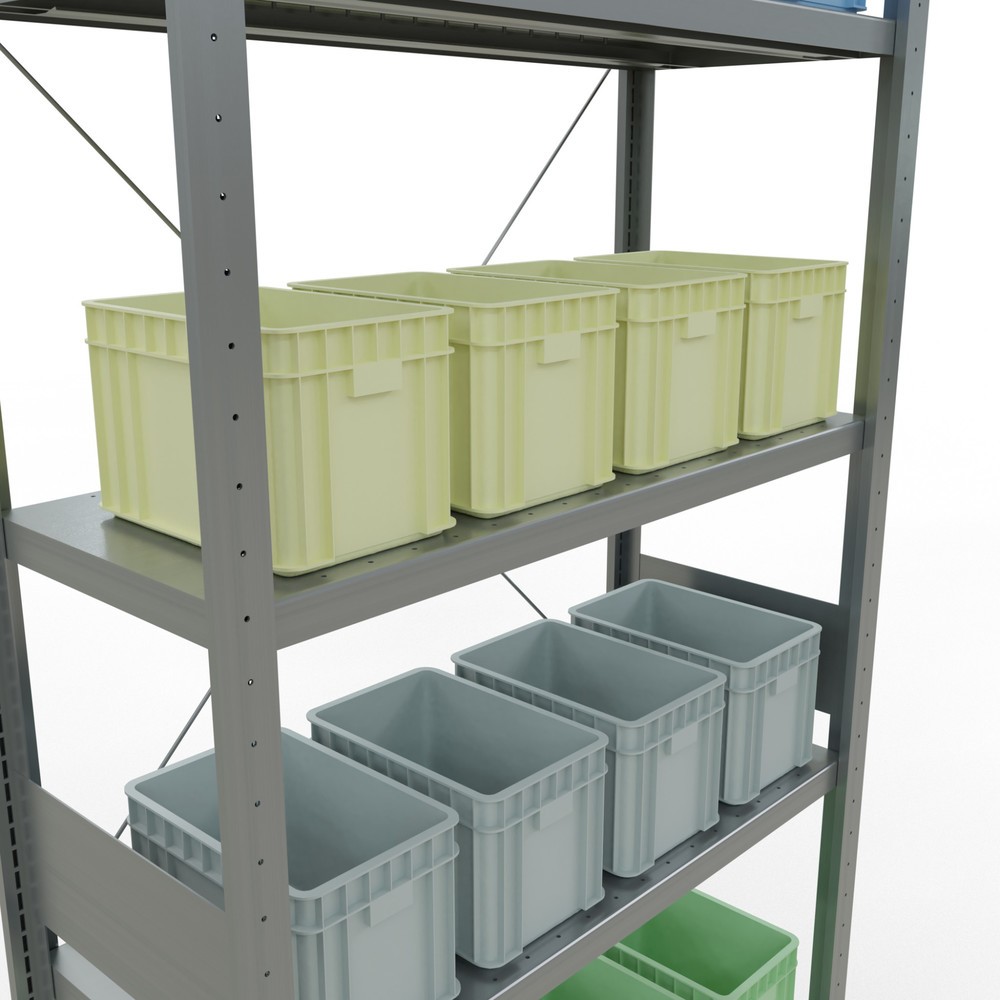 Número de imagen del producto 4: Estantería de cargas pequeñas SCHULTE galvanizada, carga por estante 330 kg, HxAxF 3.000 x 1.060 x 436 mm