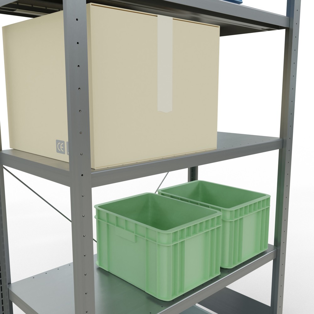 Número de imagen del producto 4: Estantería de cargas pequeñas SCHULTE galvanizada con 5 estantes de chapa de acero, carga por estante 330 kg, HxAxF 2.000 x 1.060 x 536 mm