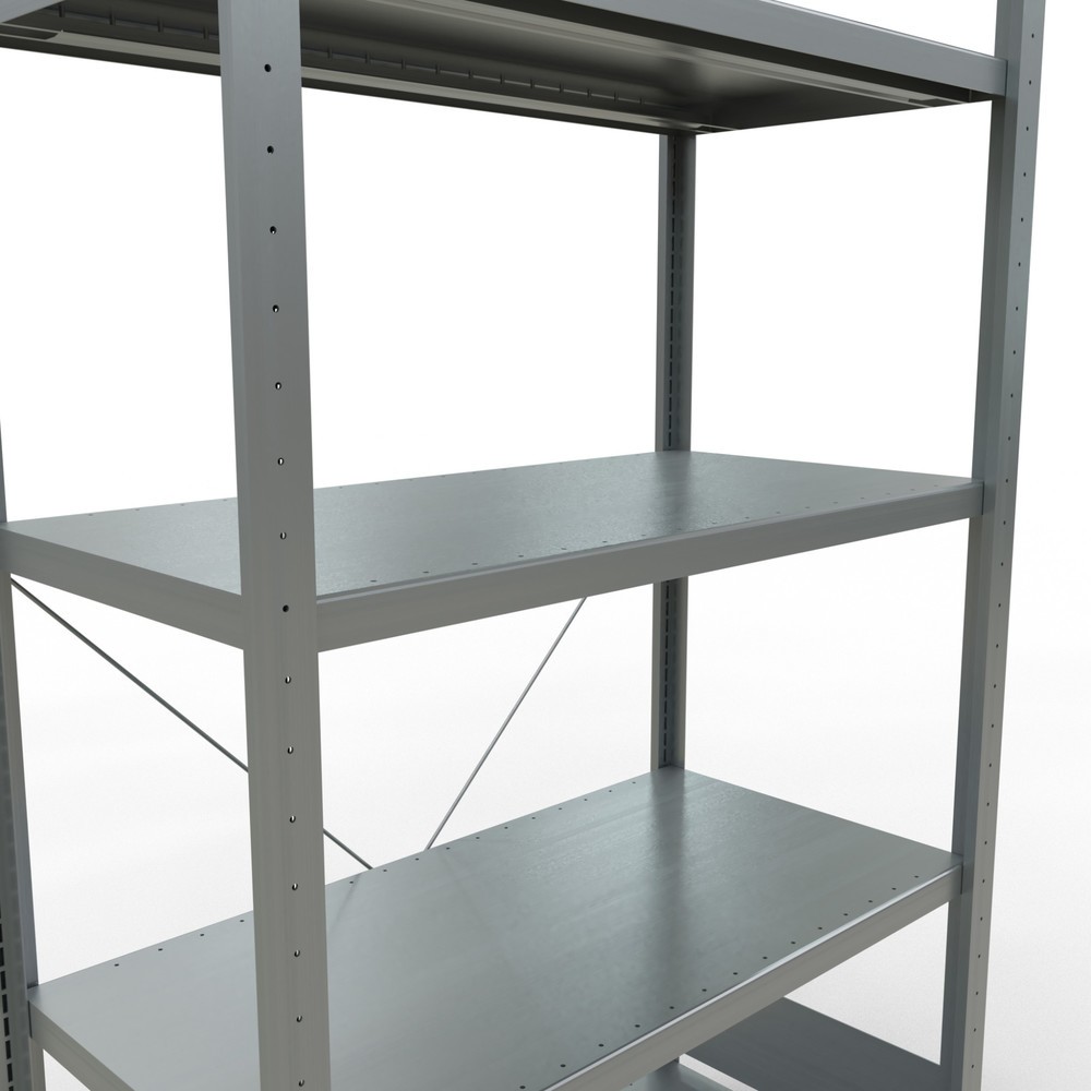 Número de imagen del producto 5: Estantería de cargas pequeñas SCHULTE galvanizada con 5 estantes de chapa de acero, carga por estante 330 kg, HxAxF 2.000 x 1.060 x 536 mm