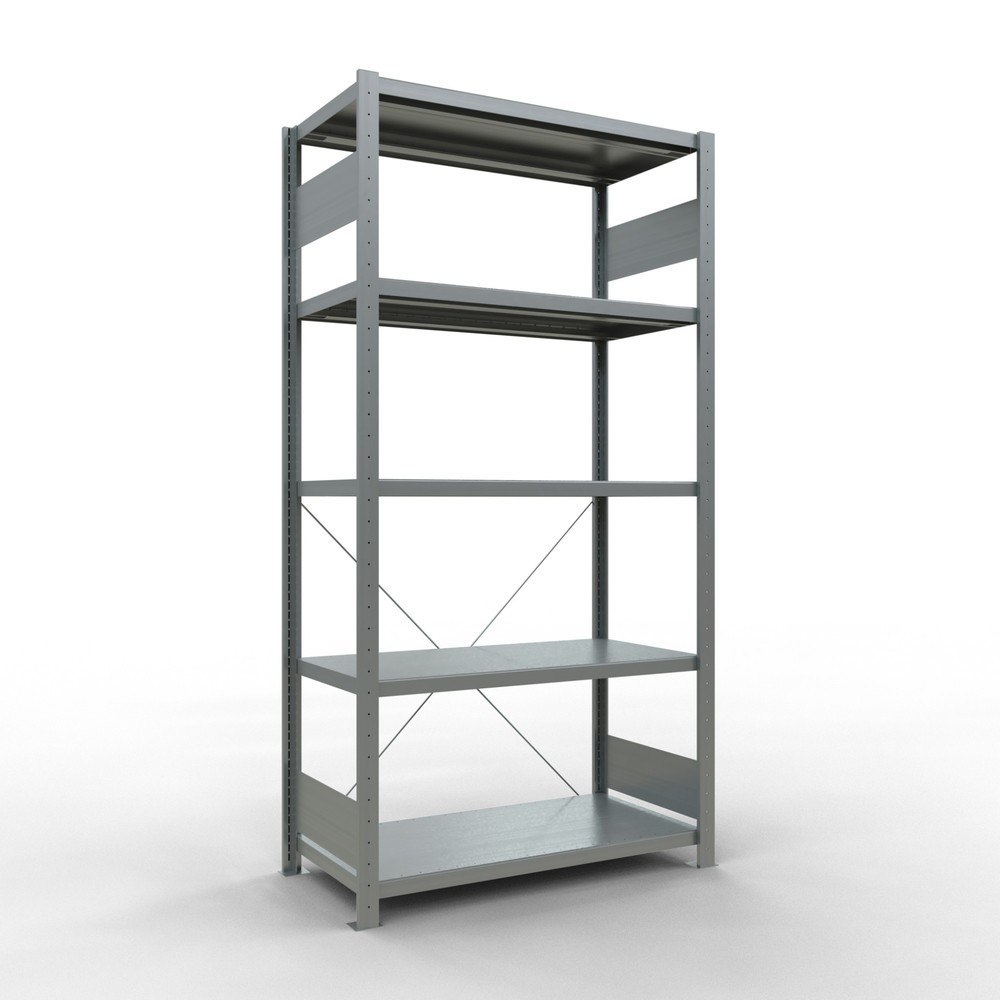 Imagen del producto: Estantería de cargas pequeñas SCHULTE galvanizada con 5 estantes de chapa de acero, carga por estante 330 kg, HxAxF 2.000 x 1.060 x 536 mm