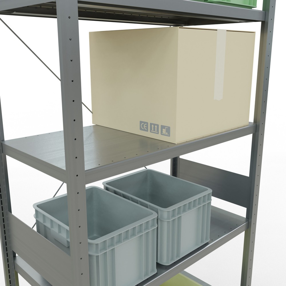 Número de imagen del producto 4: Estantería de cargas pequeñas SCHULTE galvanizada, carga por estante 330 kg, HxAxF 3.000 x 1.060 x 536 mm