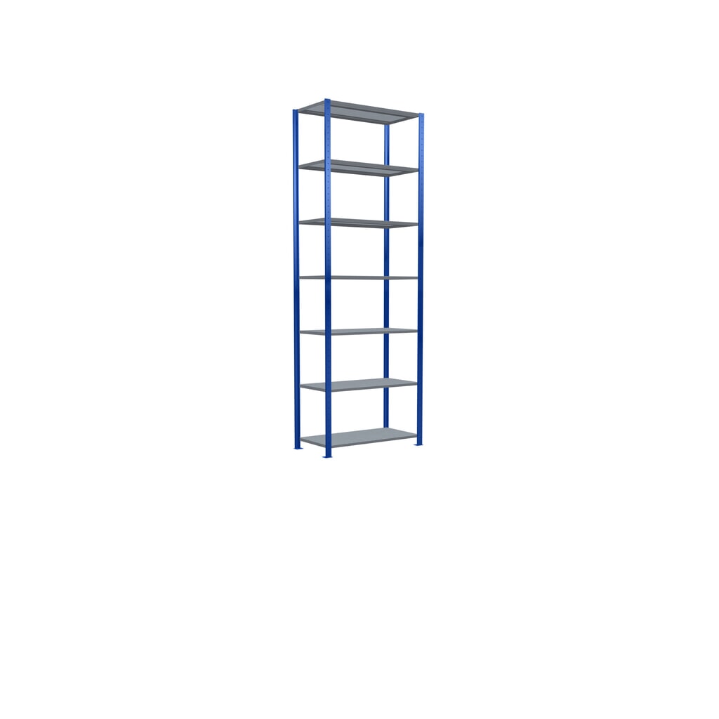 Número de imagen del producto 2: Estantería de cargas pequeñas SCHULTE azul genciana/galvanizada, carga por estante 330 kg, HxAxF 3.000 x 1.060 x 536 mm