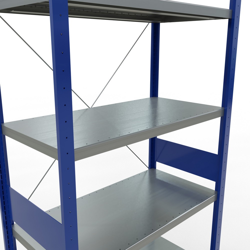 Número de imagen del producto 5: Estantería de cargas pequeñas SCHULTE azul genciana/galvanizada, carga por estante 330 kg, HxAxF 3.000 x 1.060 x 536 mm