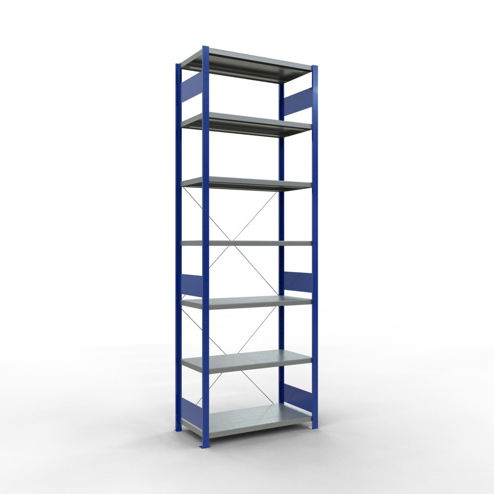 Imagen del producto: Estantería de cargas pequeñas SCHULTE azul genciana/galvanizada, carga por estante 330 kg, HxAxF 3.000 x 1.060 x 536 mm