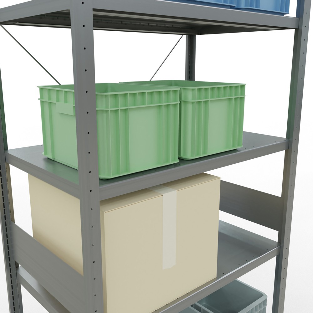 Número de imagen del producto 4: Estantería de cargas pequeñas SCHULTE galvanizada, carga por estante 330 kg, HxAxF 3.000 x 1.060 x 636 mm