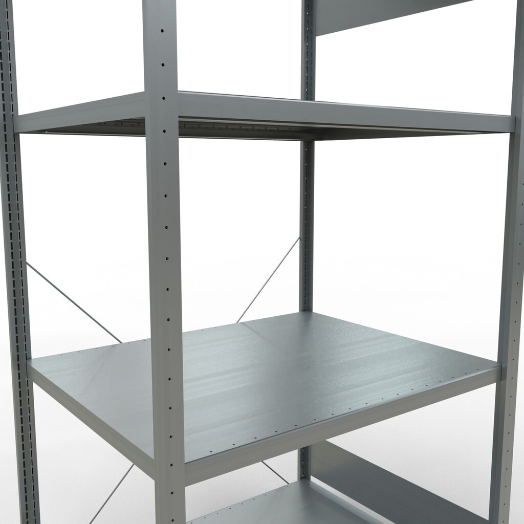 Número de imagen del producto 5: Estantería de cargas pequeñas SCHULTE galvanizada con 5 estantes de chapa de acero, carga por estante 330 kg, HxAxF 2.000 x 1.060 x 836 mm