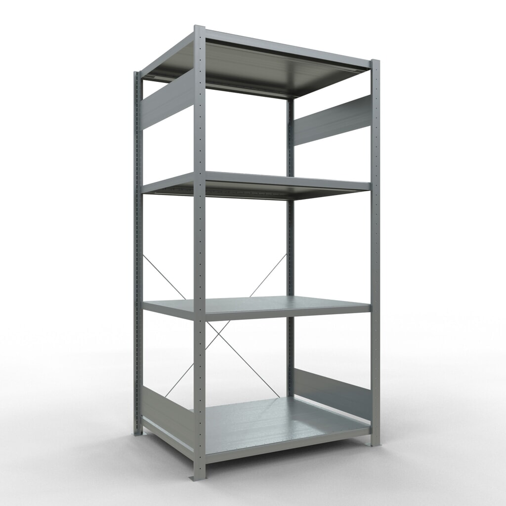 Imagen del producto: Estantería de cargas pequeñas SCHULTE galvanizada con 5 estantes de chapa de acero, carga por estante 330 kg, HxAxF 2.000 x 1.060 x 836 mm