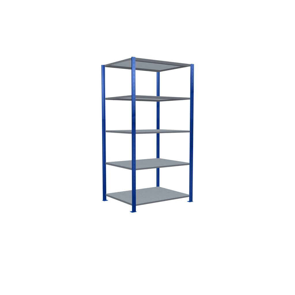 Estantería de cargas pequeñas SCHULTE azul genciana/galvanizada con 5 estantes de chapa de acero, carga por estante 330 kg, HxAxF 2.000 x 1.060 x 836 mm Número de imagen del producto 2: Estantería de cargas pequeñas SCHULTE azul genciana/galvanizada con 5 estantes de chapa de acero, carga por estante 330 kg, HxAxF 2.000 x 1.060 x 836 mm