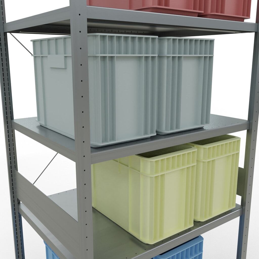 Estantería de cargas pequeñas SCHULTE galvanizada, carga por estante 330 kg, HxAxF 3.000 x 1.060 x 836 mm Número de imagen del producto 4: Estantería de cargas pequeñas SCHULTE galvanizada, carga por estante 330 kg, HxAxF 3.000 x 1.060 x 836 mm