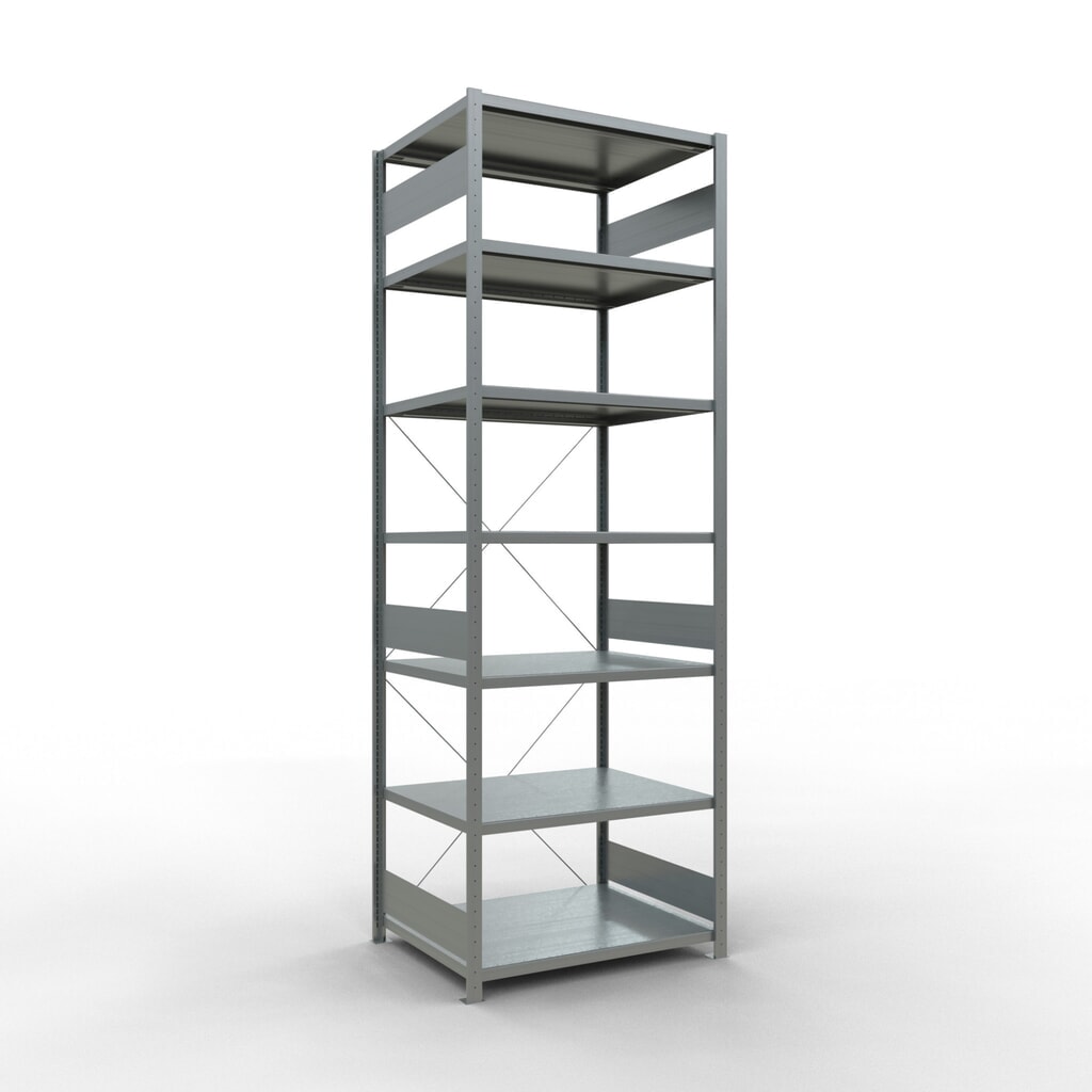 Número de imagen del producto 1: Estantería de cargas pequeñas SCHULTE galvanizada, carga por estante 330 kg, HxAxF 3.000 x 1.060 x 836 mm