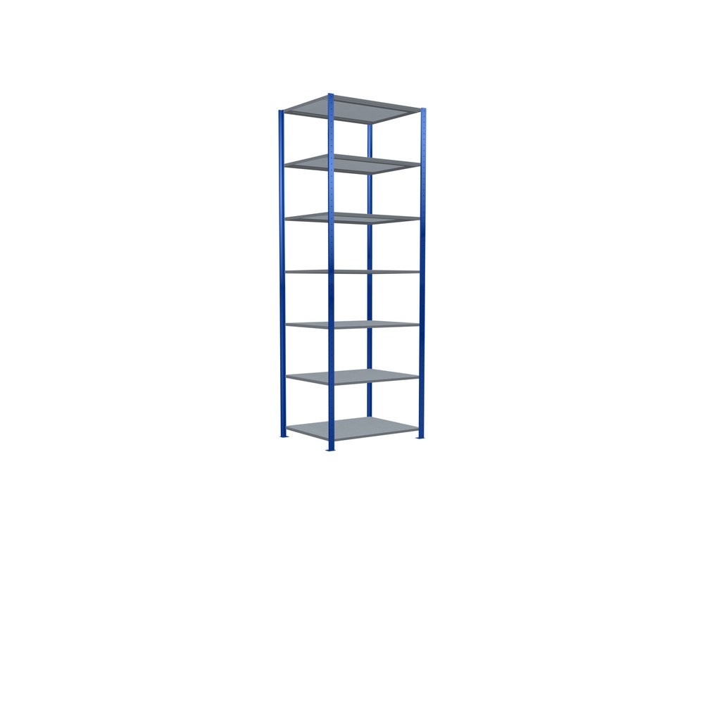 Número de imagen del producto 2: Estantería de cargas pequeñas SCHULTE azul genciana/galvanizada, carga por estante 330 kg, HxAxF 3.000 x 1.060 x 836 mm