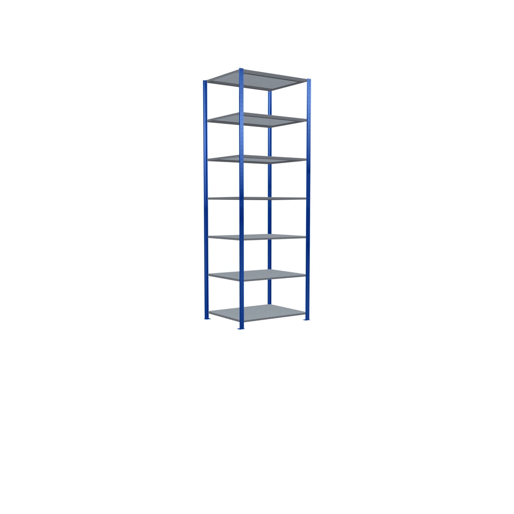 Número de imagen del producto 2: Estantería de cargas pequeñas SCHULTE azul genciana/galvanizada, carga por estante 330 kg, HxAxF 3.000 x 1.060 x 836 mm
