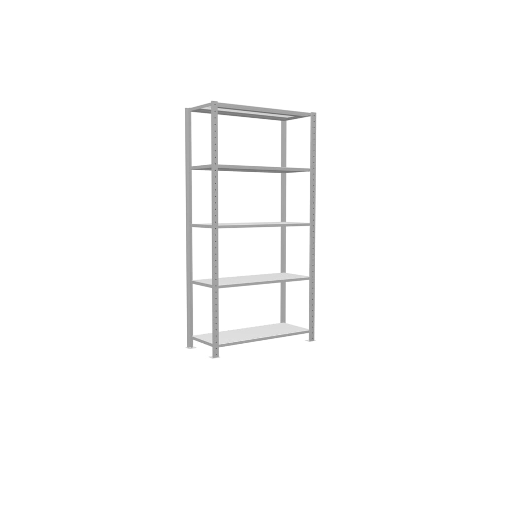 Estantería de cargas pequeñas SCHULTE gris claro con 5 estantes de chapa de acero, carga por estante 330 kg, HxAxF 2.000 x 1.060 x 436 mm Número de imagen del producto 2: Estantería de cargas pequeñas SCHULTE gris claro con 5 estantes de chapa de acero, carga por estante 330 kg, HxAxF 2.000 x 1.060 x 436 mm
