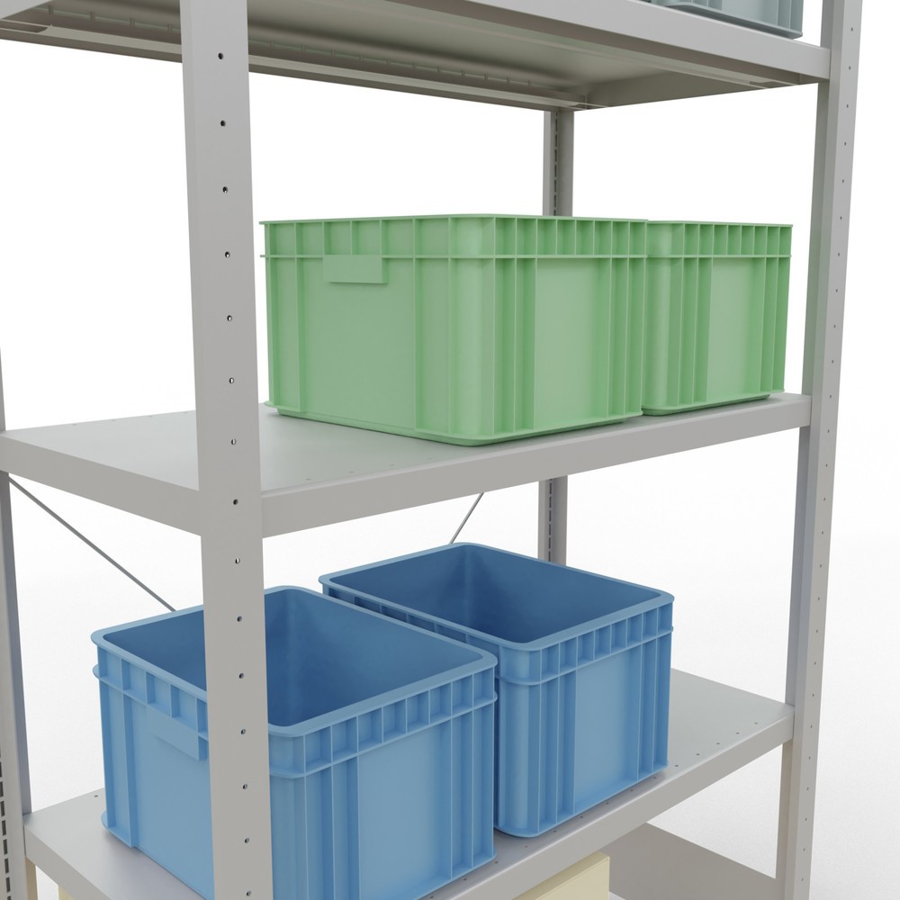 Número de imagen del producto 4: Estantería de cargas pequeñas SCHULTE gris claro con 5 estantes de chapa de acero, carga por estante 330 kg, HxAxF 2.000 x 1.060 x 536 mm