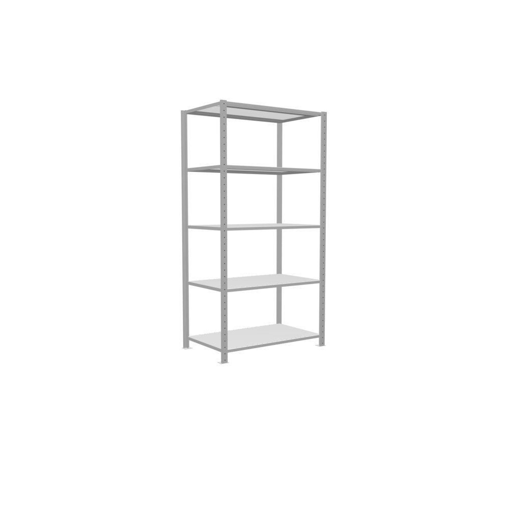 Número de imagen del producto 2: Estantería de cargas pequeñas SCHULTE gris claro con 5 estantes de chapa de acero, carga por estante 330 kg, HxAxF 2.000 x 1.060 x 636 mm