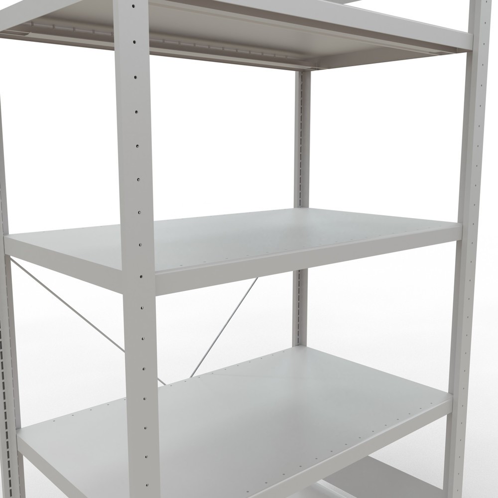 Número de imagen del producto 5: Estantería de cargas pequeñas SCHULTE gris claro con 5 estantes de chapa de acero, carga por estante 330 kg, HxAxF 2.000 x 1.060 x 636 mm