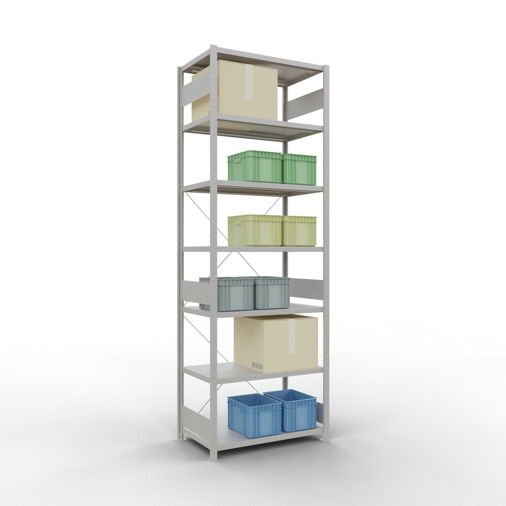 Número de imagen del producto 3: Estantería de cargas pequeñas SCHULTE gris claro, carga por estante 330 kg, HxAxF 3.000 x 1.060 x 636 mm