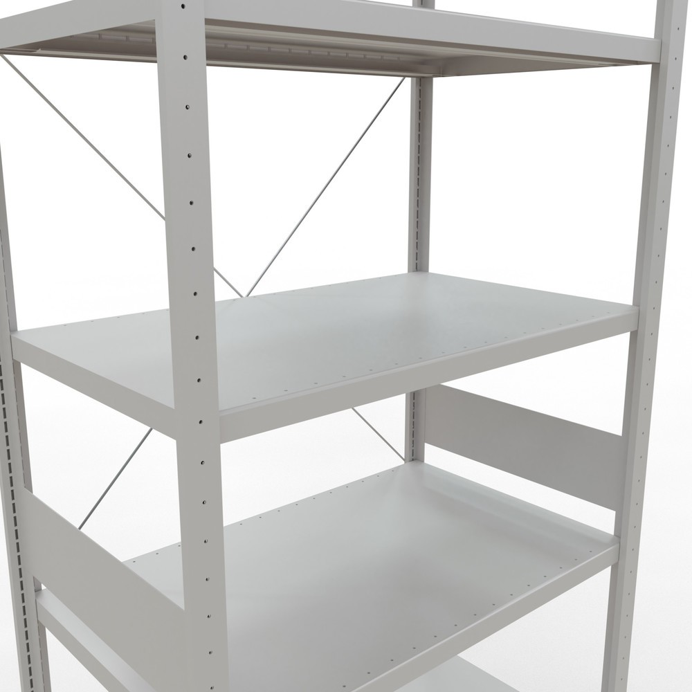 Número de imagen del producto 5: Estantería de cargas pequeñas SCHULTE gris claro, carga por estante 330 kg, HxAxF 3.000 x 1.060 x 636 mm