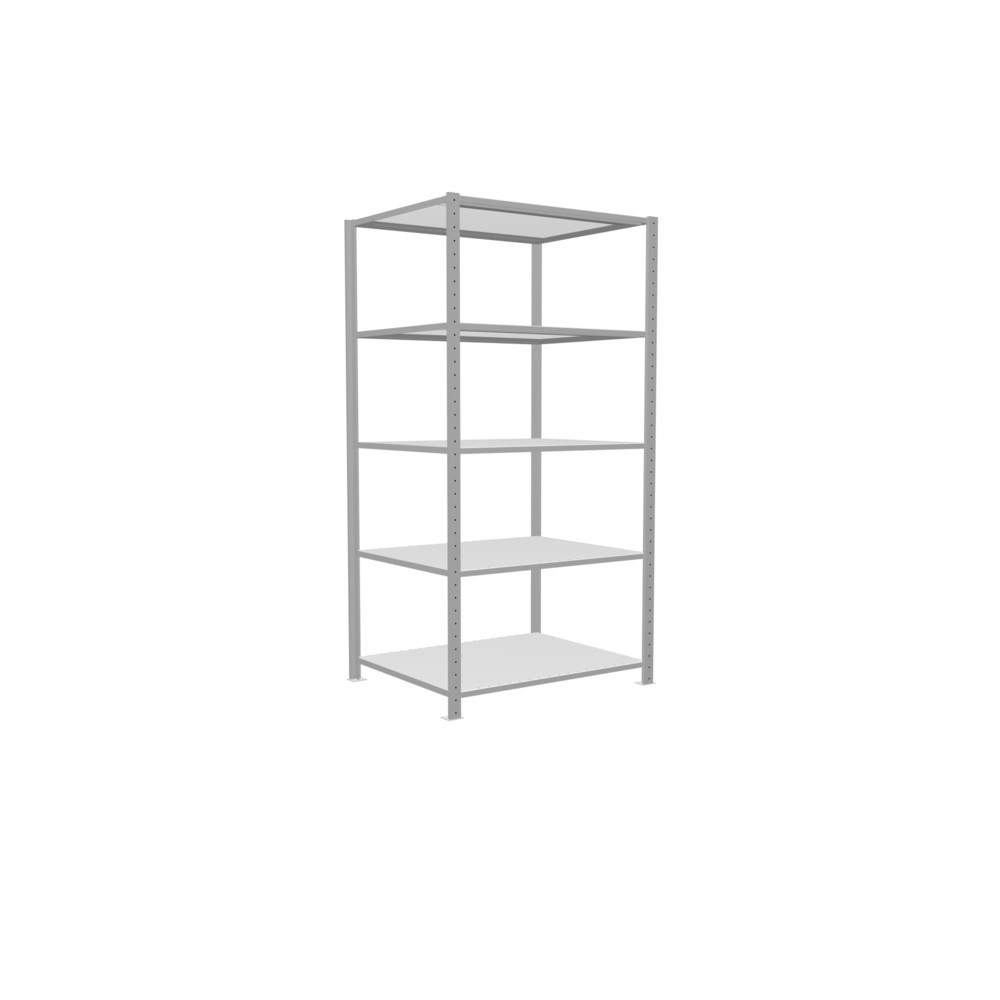 Número de imagen del producto 2: Estantería de cargas pequeñas SCHULTE gris claro con 5 estantes de chapa de acero, carga por estante 330 kg, HxAxF 2.000 x 1.060 x 836 mm