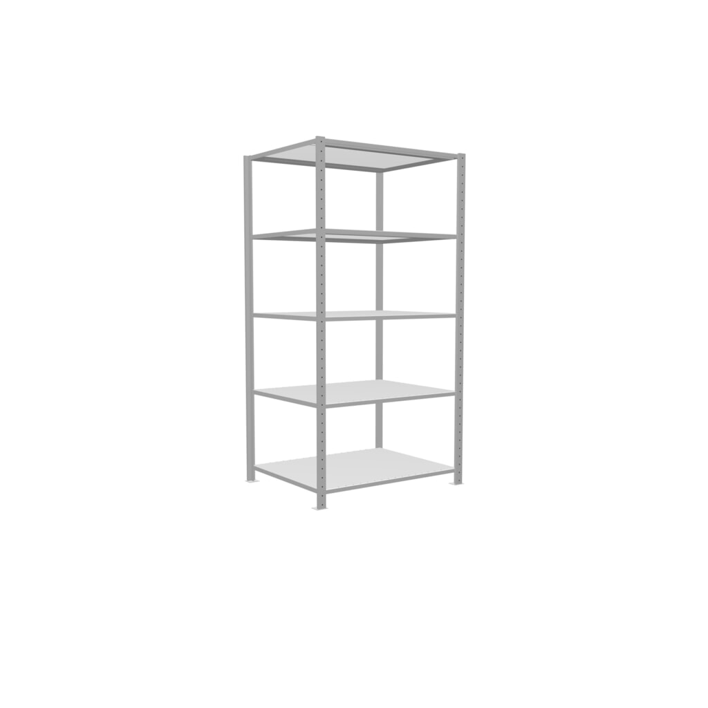 Número de imagen del producto 2: Estantería de cargas pequeñas SCHULTE gris claro con 5 estantes de chapa de acero, carga por estante 330 kg, HxAxF 2.000 x 1.060 x 836 mm