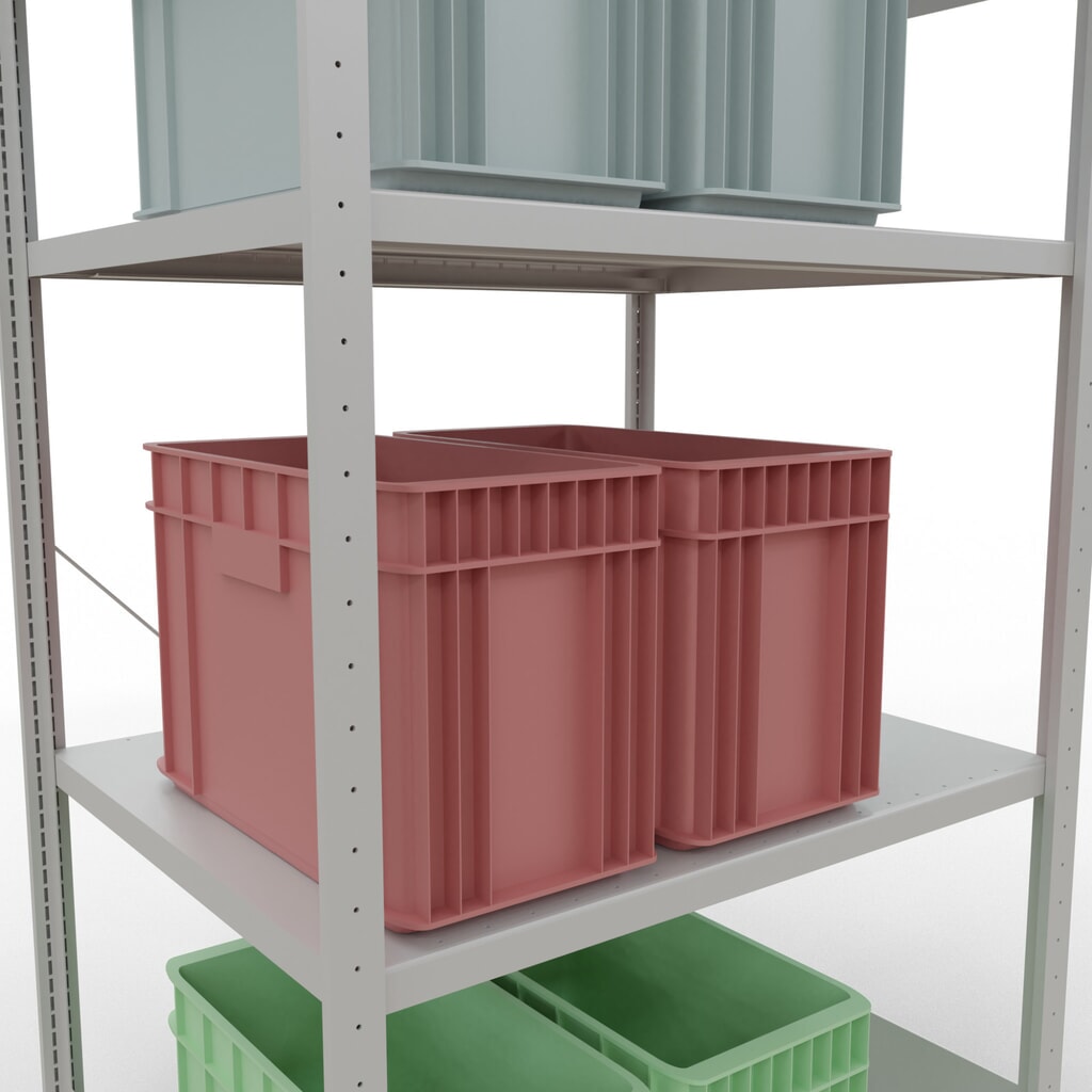 Número de imagen del producto 4: Estantería de cargas pequeñas SCHULTE gris claro con 5 estantes de chapa de acero, carga por estante 330 kg, HxAxF 2.000 x 1.060 x 836 mm