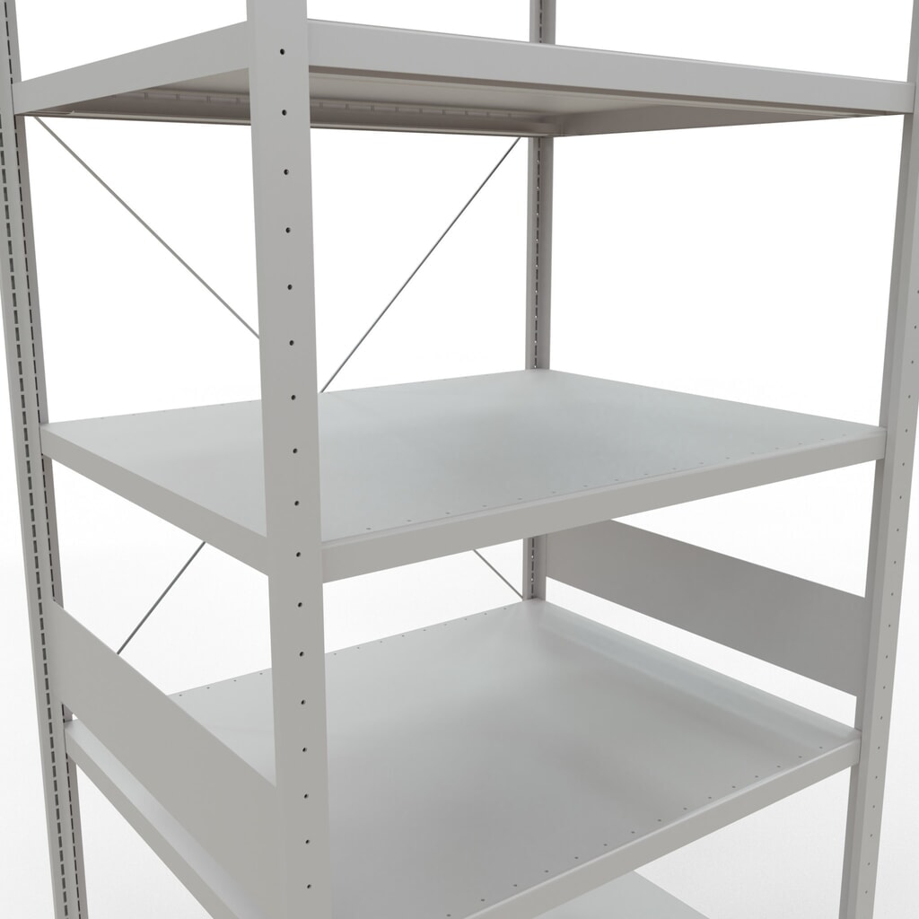 Número de imagen del producto 5: Estantería de cargas pequeñas SCHULTE gris claro, carga por estante 330 kg, HxAxF 3.000 x 1.060 x 836 mm