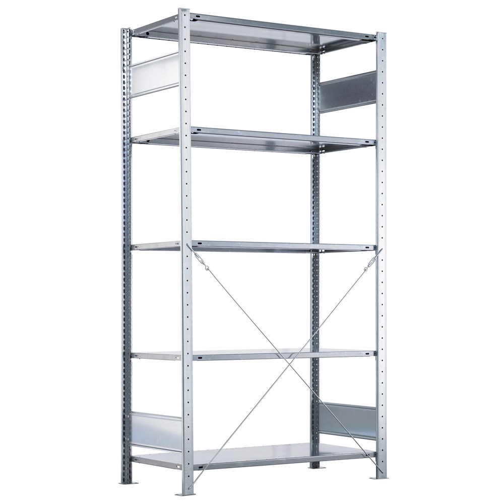 Imagen del producto: Estantería de cargas pequeñas SCHULTE azul genciana/galvanizada con 6 estantes de chapa de acero, carga por estante 330 kg, HxAxF 2.000 x 1.060 x 636 mm
