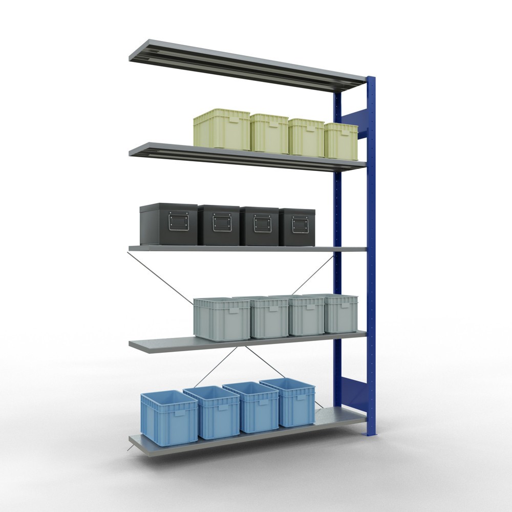 Número de imagen del producto 3: estantería SCHULTE sistema de encajado|sistema de ensamblajes, módulo adicional, carga del estantería de cargas pequeñas 150 kg, azul genciana galvanizado, alto H x An x F 2.000 x 1.300 x 300 mm