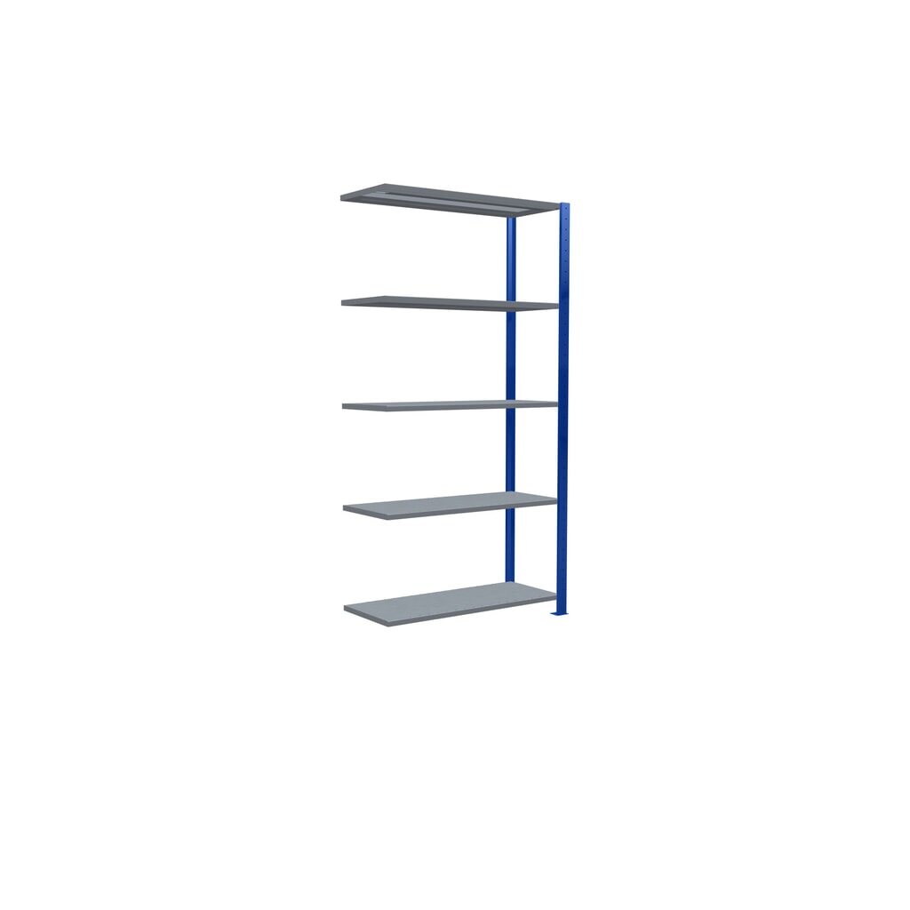 Estantería de cargas pequeñas SCHULTE con sistema de encajado, módulo adicional, carga por estante de 150 kg, azul genciana/ galvanizada, Al x An x F 2.000 x 1.000 x 400 mm Número de imagen del producto 5: Estantería de cargas pequeñas SCHULTE con sistema de encajado, módulo adicional, carga por estante de 150 kg, azul genciana/ galvanizada, Al x An x F 2.000 x 1.000 x 400 mm