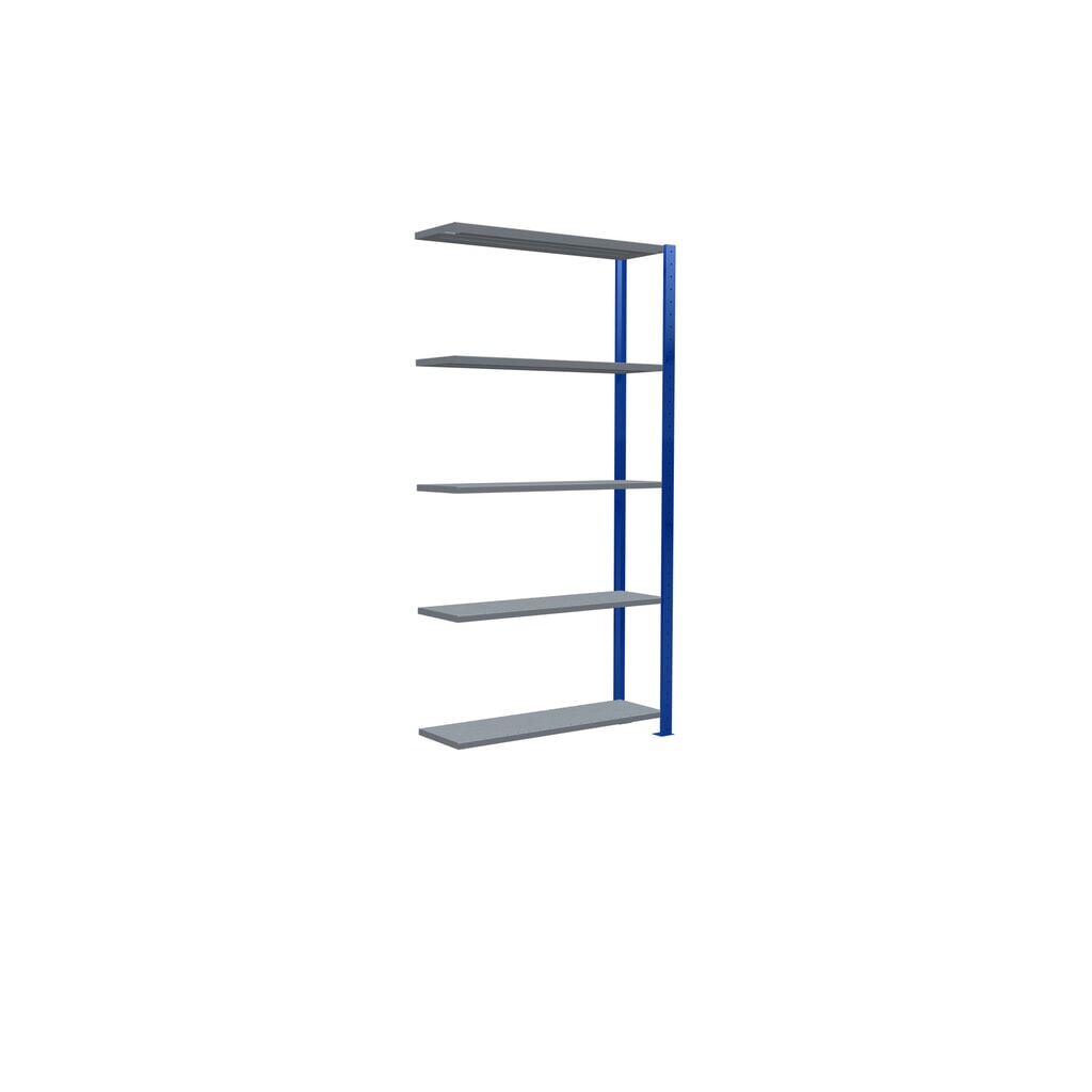 Número de imagen del producto 5: Estantería de cargas pequeñas SCHULTE con sistema de encajado, módulo adicional, carga por estante de 150 kg, azul genciana/ galvanizada, Al x An x F 2.000 x 1.000 x 300 mm