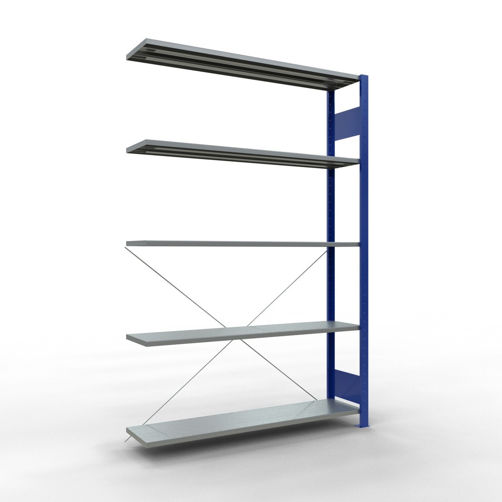 Número de imagen del producto 1: estantería SCHULTE sistema de encajado|sistema de ensamblajes, módulo adicional, carga del estantería de cargas pequeñas 150 kg, azul genciana galvanizado, alto H x An x F 2.000 x 1.300 x 300 mm